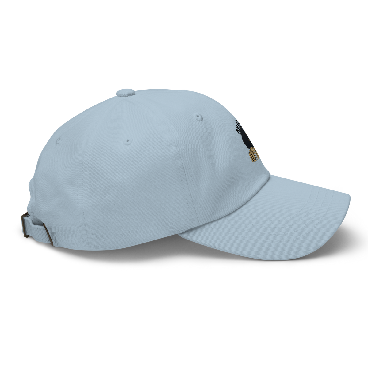 Light blue dad hat, right side view