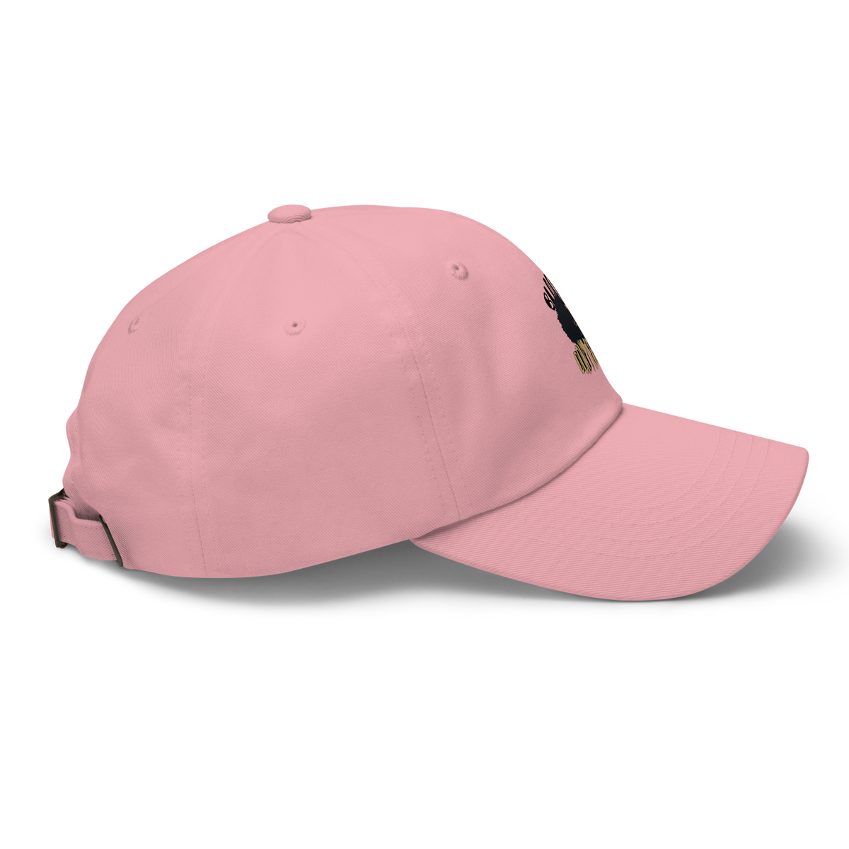 Pink dad hat, right side view