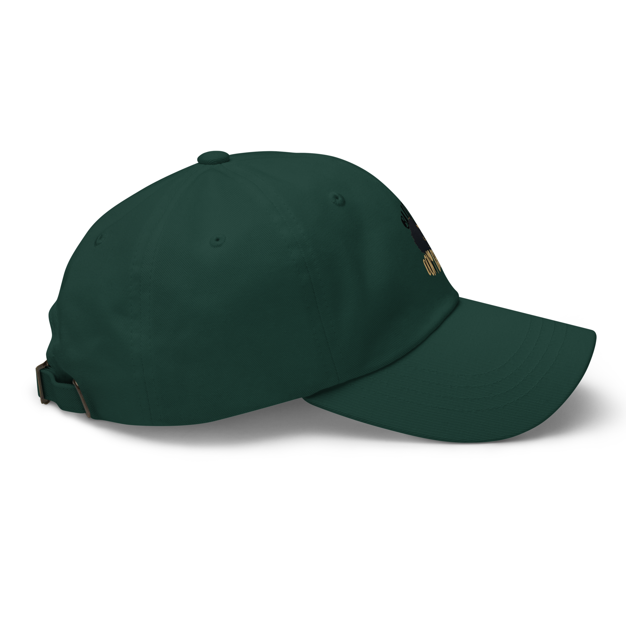 Spruce dad hat, right side view
