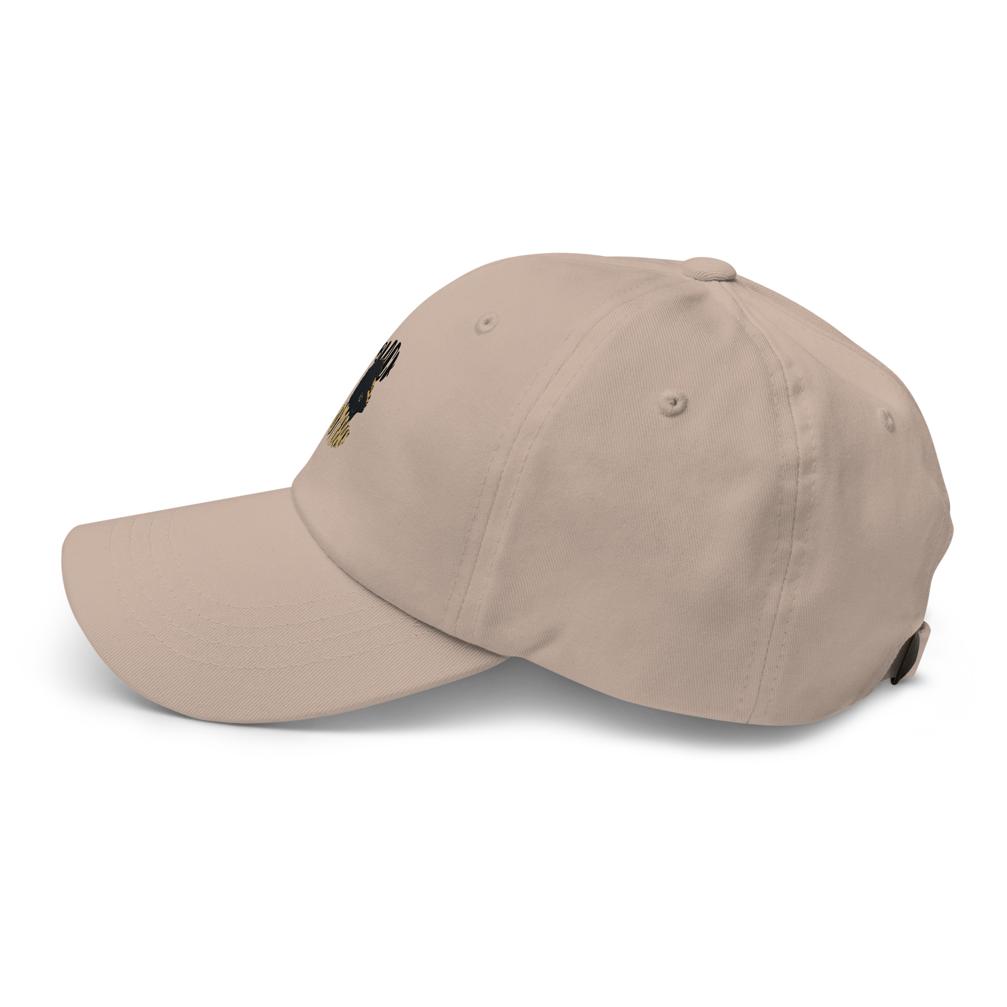 Stone dad hat, left side view