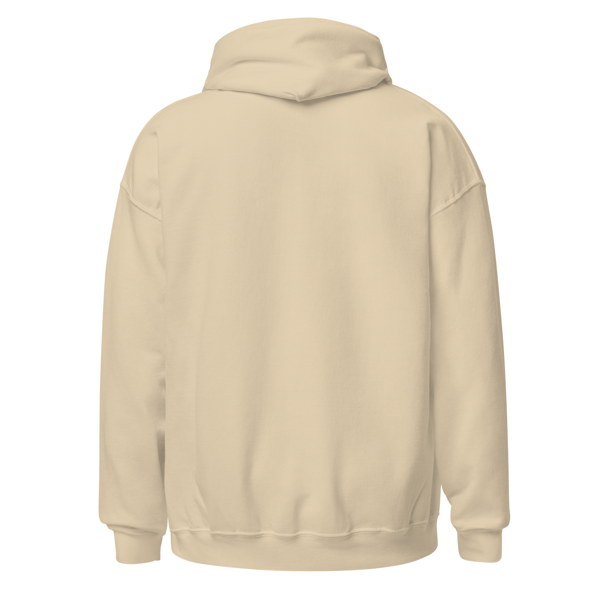 Sand hoodie, plain back view
